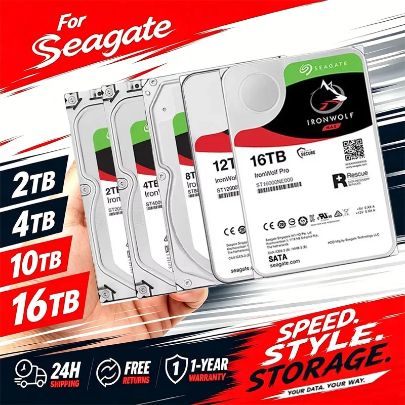 For Seagate 4TB–16TB Multiple Capacities IronWolf Pro 3.5" SATA OEM HDD NAS RAID Storage Hard Drive With Data Recovery Service