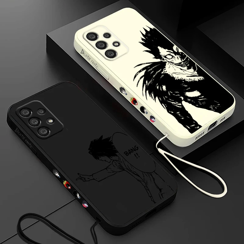 Death Note Ryuk Comics Phone Case For Samsung A55 A53 A33 A52 A32 A71 A51 A21S A35 A25 5G Liquid Left Rope Funda