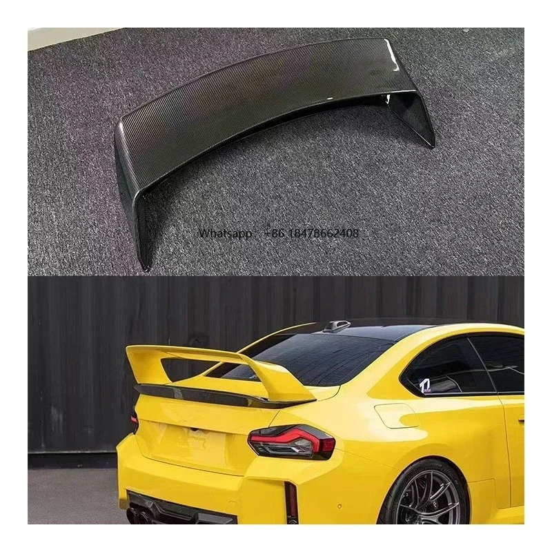New for M2 G87 A-N Dry Carbon Fiber Rear Trunk Wing Tail Spoiler Lip with Exhaust Cut-Outs
