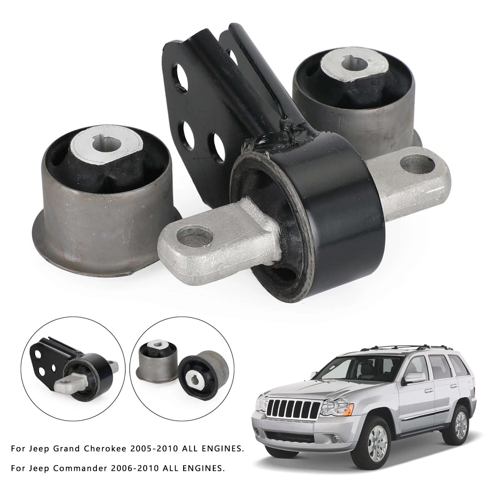 Areyourshop Front Differential Mount Set For Grand Cherokee Commander 2005-2010 52114354AA  52089516AB Car Auto Parts