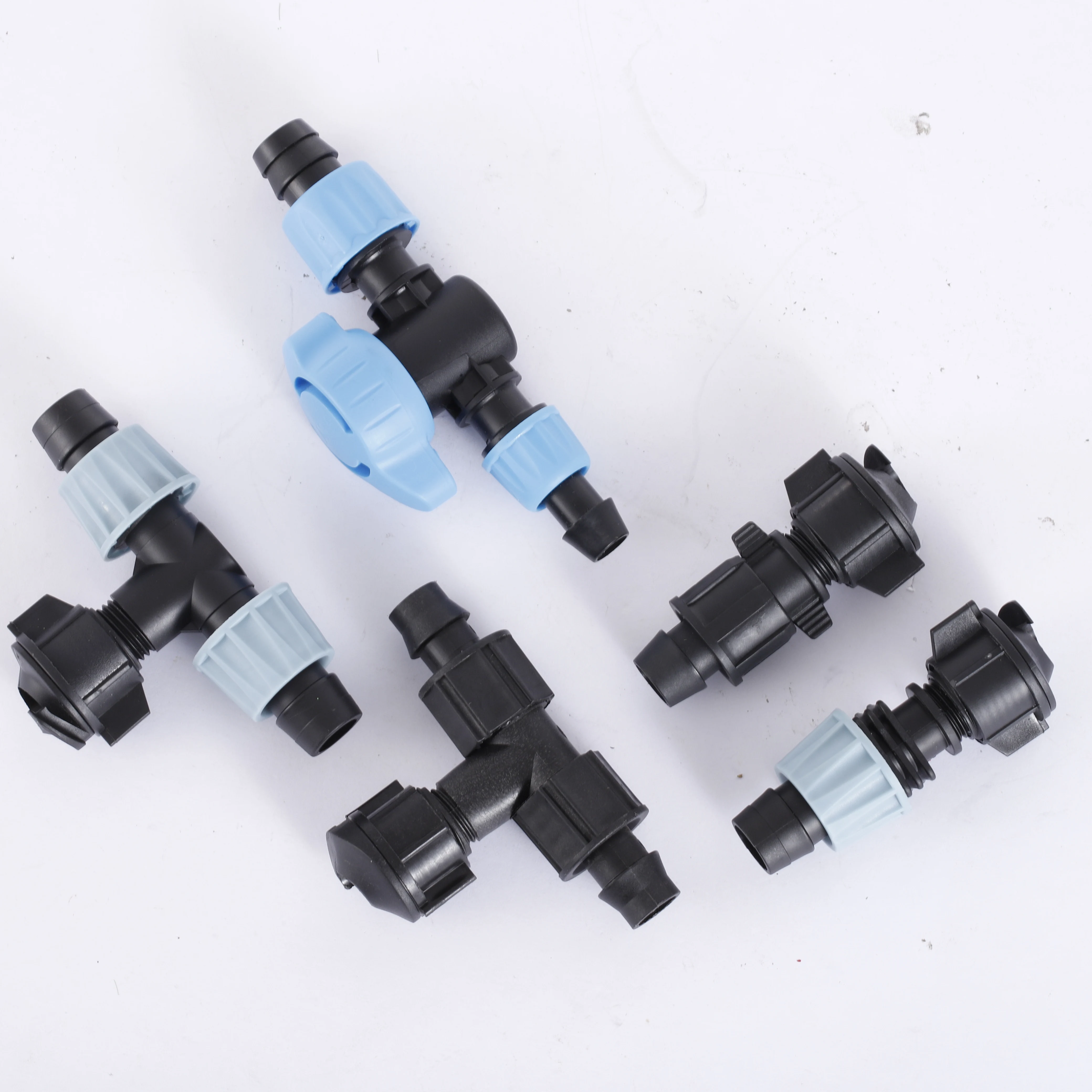 Drip Irrigation Belt Locked Joint Garden Agricultural Watering System 16mm Bypass Valve and Straight 3-way Barbed Connector 10Pc