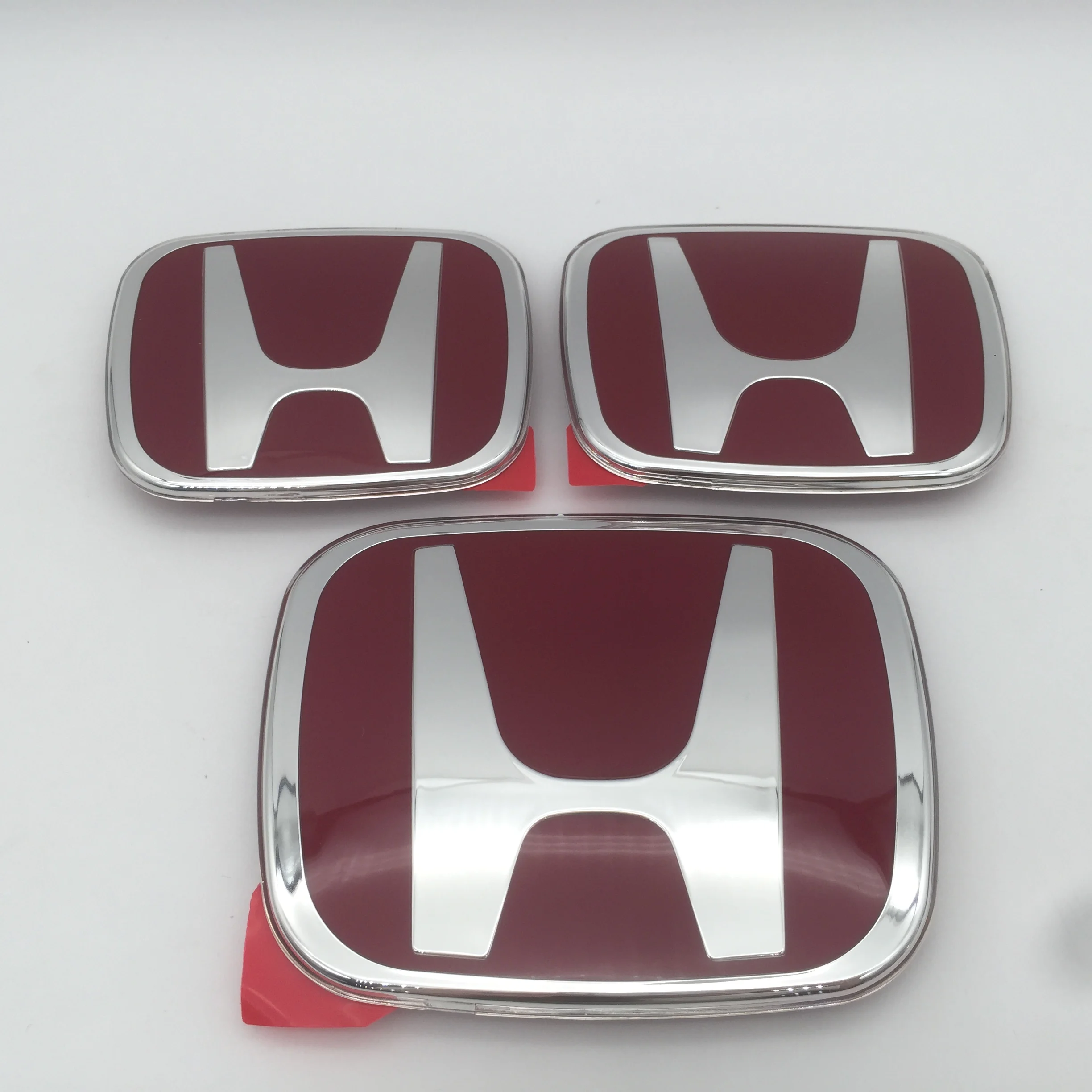 1pcs for HONDA red logoCar Front Hood Bonnet Emblem Rear Tail Bumper Trunk Steering Wheel Sticker Badge Styling auto Accessories