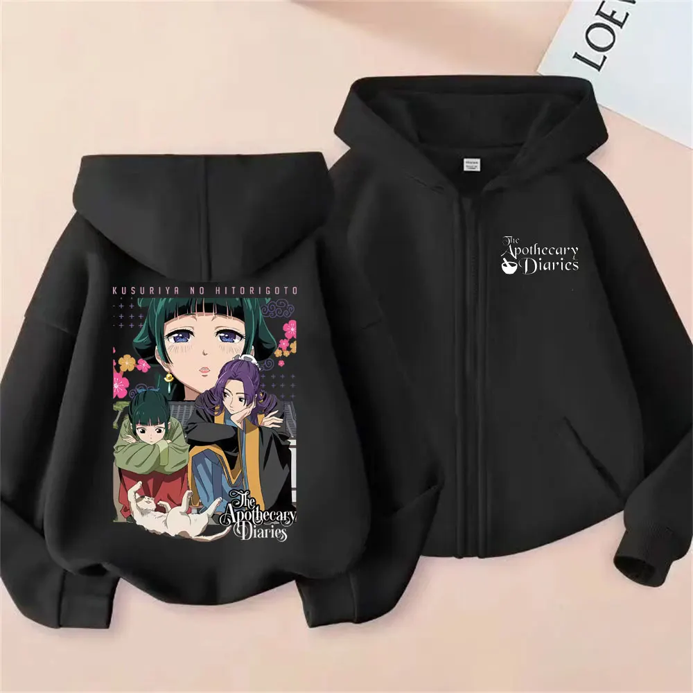 

Japanese Anime The Apothecary Diaries Zipper Hoodie Maomao Graphic Zip Up Jacket Coat Men's Women's Cartoon Manga Funny Hoodies