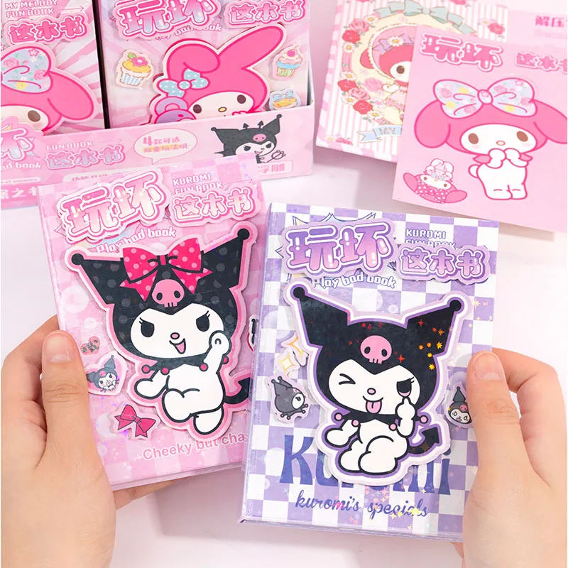 Sanrio spoils este livro melodia kuromi diversão notas de descompressão brinquedo alta aparência mini portátil livro presente da menina crianças brinquedo