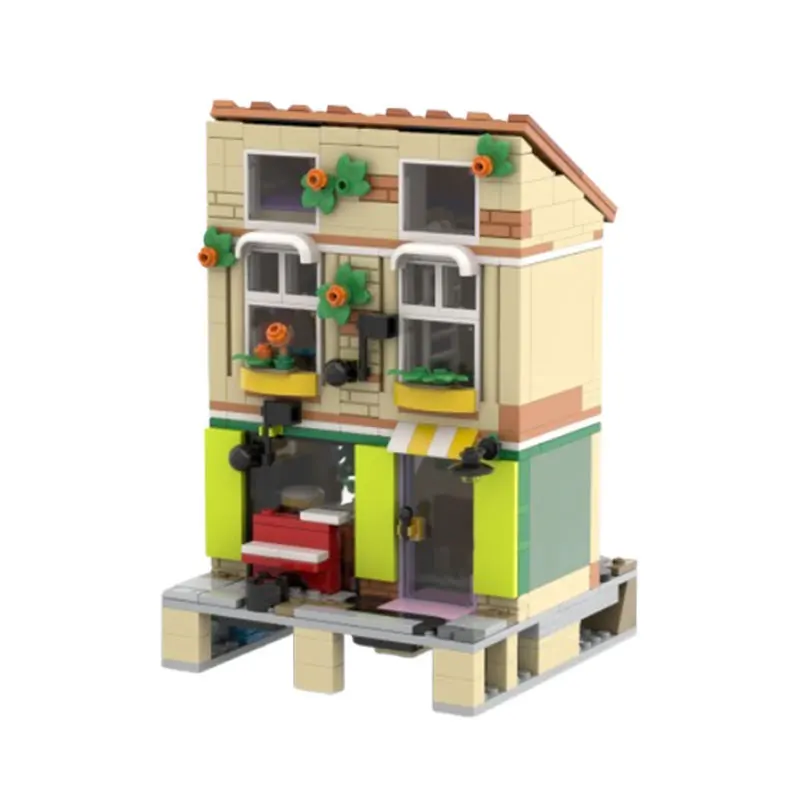 

MOC-240606 632 шт., креативная уличная сцена, здание, дом, сборка мелких частиц, блок, развивающая игрушка, модель, подарочный набор, орнамент