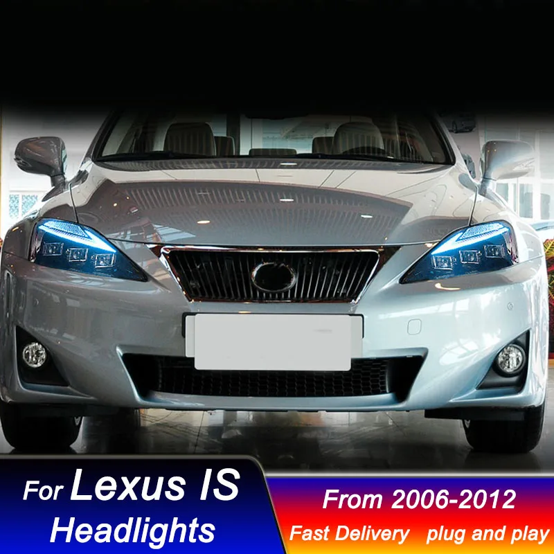 سيارة Led المصابيح الأمامية لكزس IS IS250 IS300 2006-2012 ترقية 3 عدسة كامل Led رئيس مصباح DRL إشارة ديناميكية الجبهة ضوء الجمعية #5