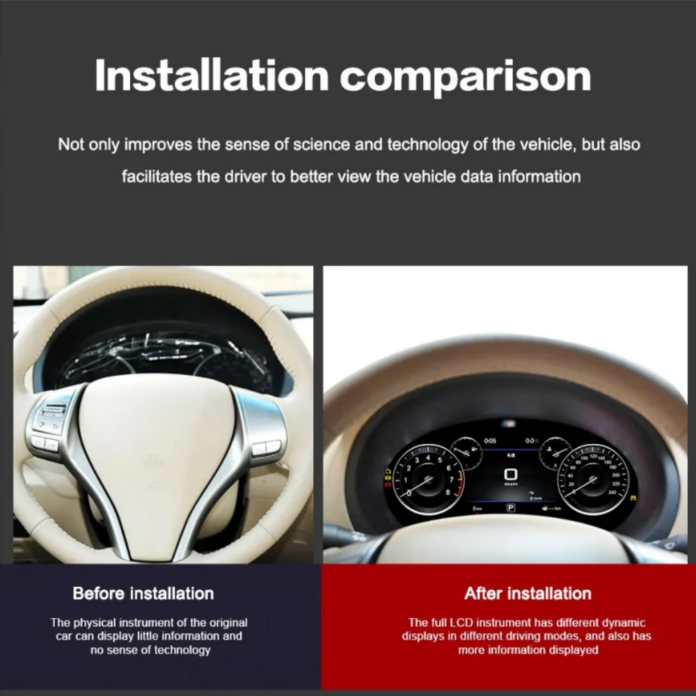 Car LCD Digital Cluster For Nissan Murano/Pathfinder/Teana/X-Trail/Qashqai 2012-2022 Dashboard Virtual Instrument Speed Meter