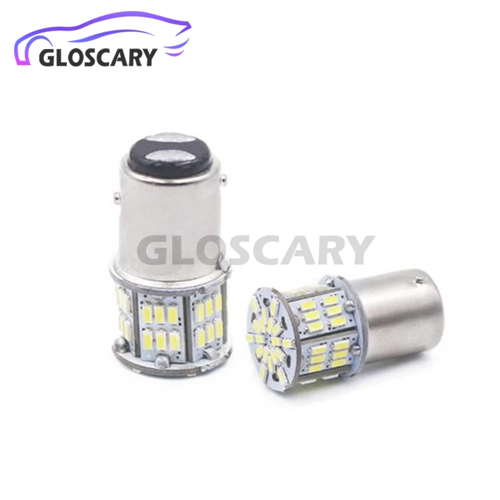 2PCS Led Brake Light Bulb P21/3W 1157 BAY15D 12V-24V 7528 2357 2057 BAY15D for Car RV Trailer 54SMD 3014 Chipset White light