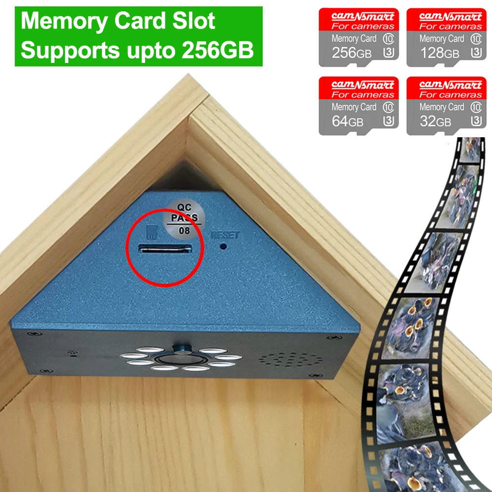 Smart Tuya Bird House 4MP HD WiFi Camera Wireless Birdbox with Night Vision Video Recording SD Card Playback Real Time DIY Gift