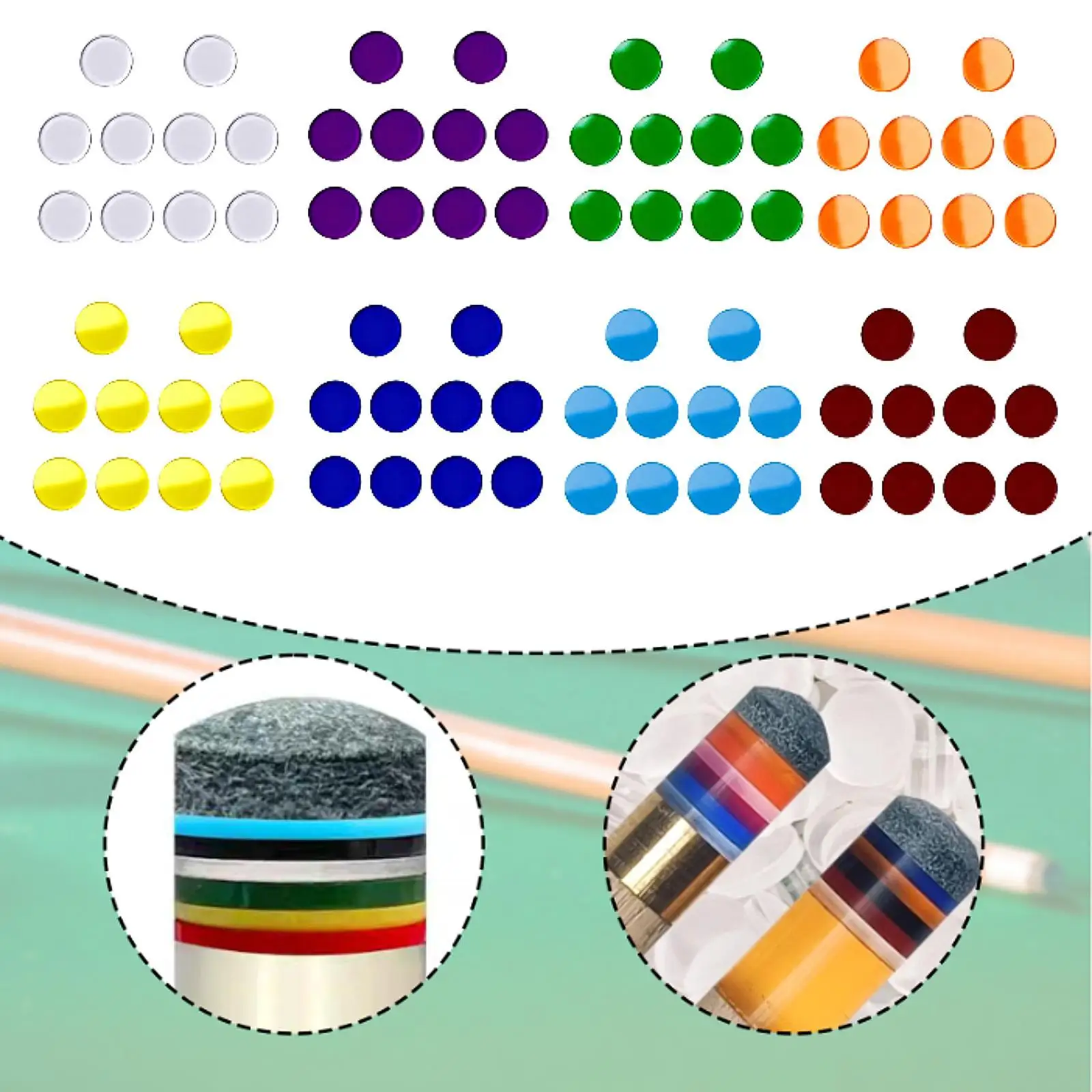 Billiards Cue Tip Protection Acrylic Pad Replacement for Pool Cue Stick Indoor Snooker Training Sports Session