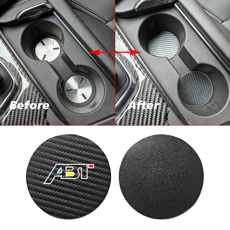 2 Pcs Car Water Cup Bottle Holder Pad Non-Slip Round Mat For Seat Audi Volkswagen Skoda ABT Motor Sports Sportsline Accessories