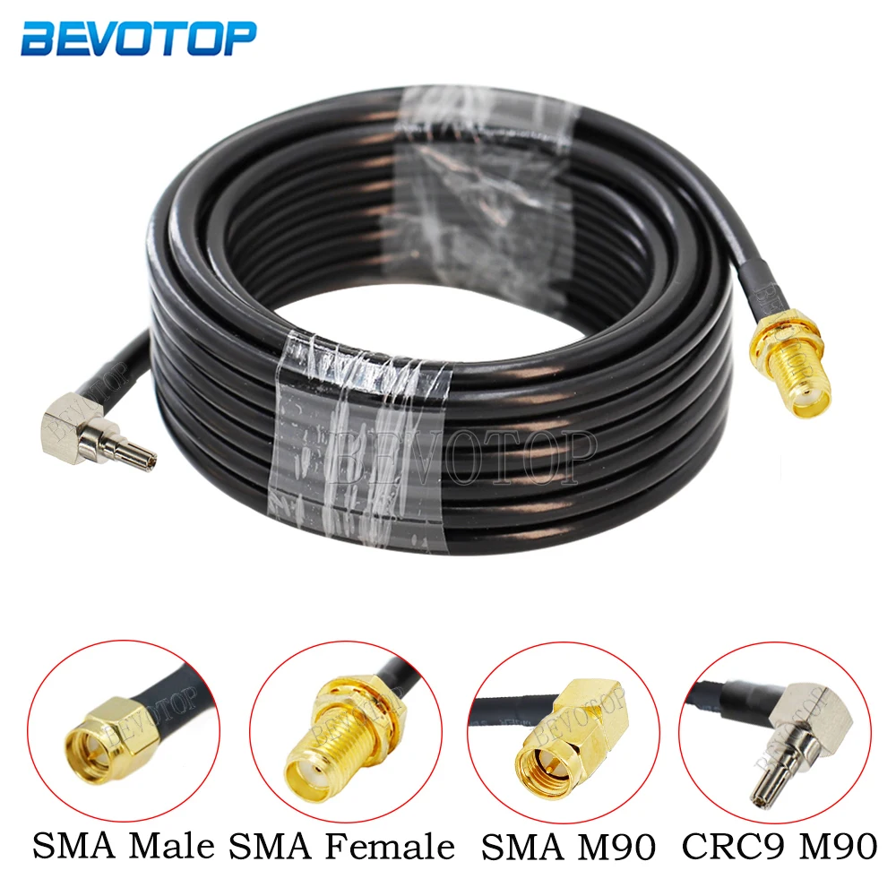 

RG58 Cable SMA to CRC9 Male Right Angle Plug Connector 50-3 RG-58 RF Coaxial Pigtail WIFI 3G Modem Extension Cord Jumper BEVOTOP