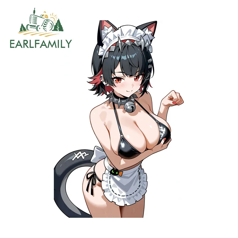 EARLFAMILY Sexy Ellen Joe Maid Bikini Car Stickers Zenless Zone Zero Item Windshield Window Door Decals Perfect Car Goods