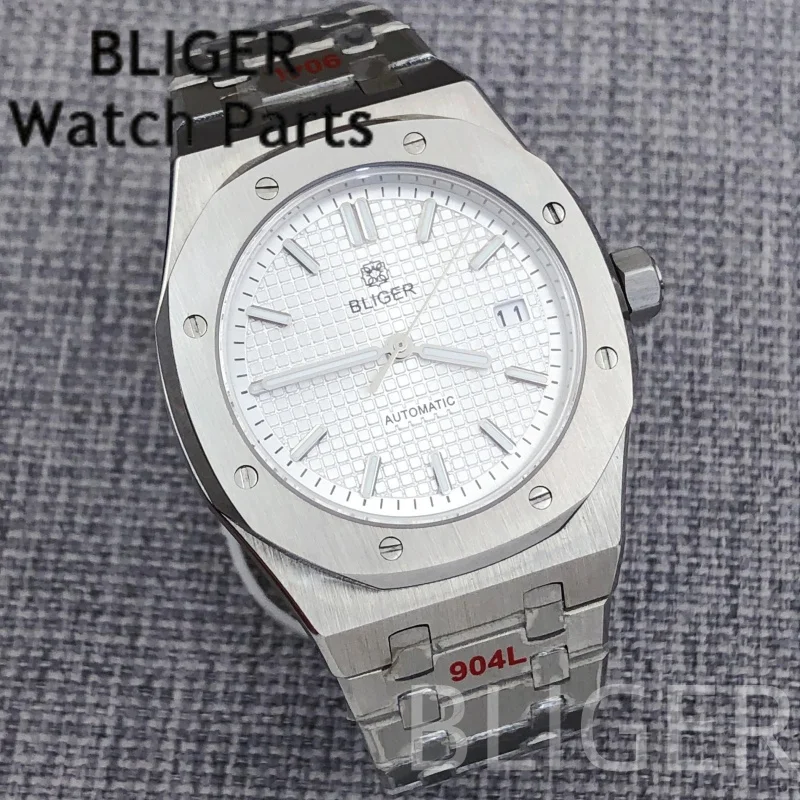 BLIGER 41 ミリメートル NH35 メンズ高級ビジネスステンレス鋼の腕時計男性スポーツエクセレンス防水腕時計タフな男性のギフト時計