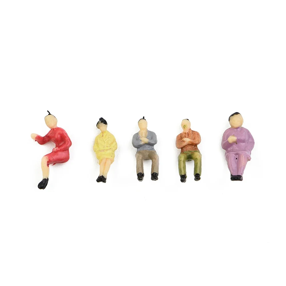 60pcs All Seated 1:87 Painted Figures Passenger HO Scale Sitting People Ix Painted Model Train  Street Passenger People