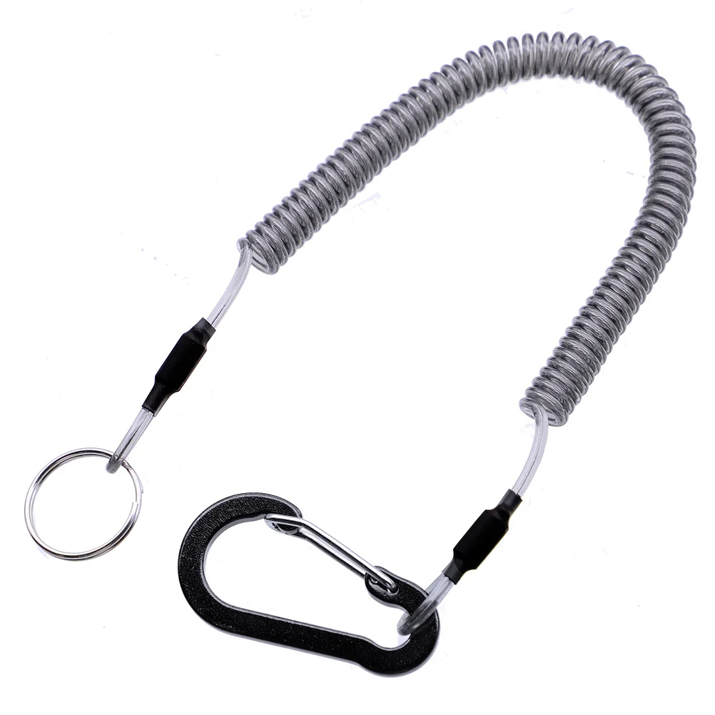 12 Pcs Key Rings Security Gear Tools Fishing Lanyard Retractable Elastic Ropes Steel Tether for Outdoor