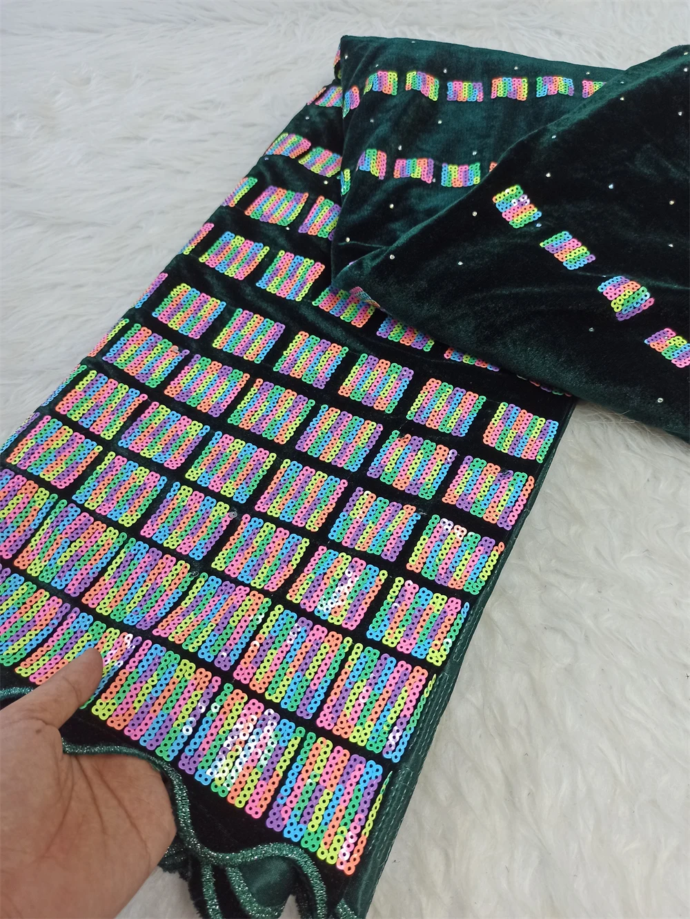 

2025 африканская нигерийская бархатная кружевная ткань, блестки, бусины, гипур для шитья свадебного платья, высокое качество, 5 ярдов