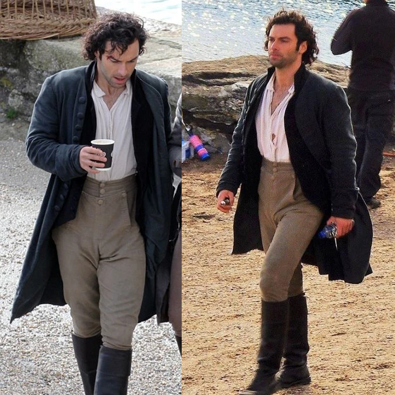 Cosplaydiy Ross Poldark Costume Medieval Jacket Victorian Mens Medieval Colonial Blouse Regency shirt Full Set Poldark Costumes