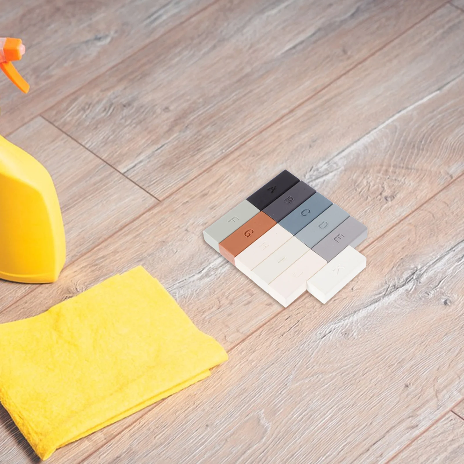 Kit de cire pour réparation de sol, 11 pièces, remplissage de cire dure pour bois, vinyle, stratifié, réparation des rayures, étanche, résistant à la poussière, outil de bricolage Multiple