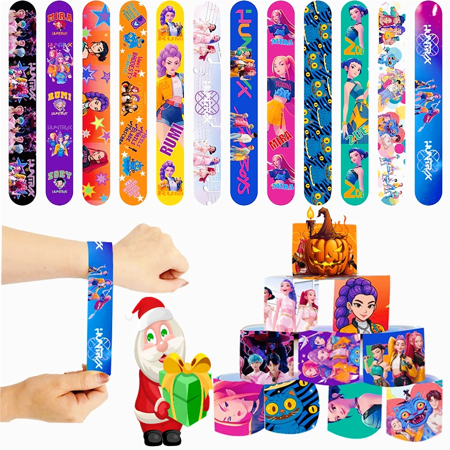 

Kpop Demon Hunters Slap Браслеты Сувениры для вечеринки Подарки на день рождения p Рождественские украшения Подарки Классные награды детские игрушки 12p