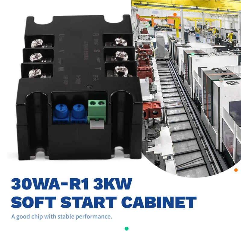ABAE-Motor trifásico Módulo de partida suave Gabinete de partida suave Parada lenta Início on-line Step-Down Soft Starter 30WA-R1 3KW