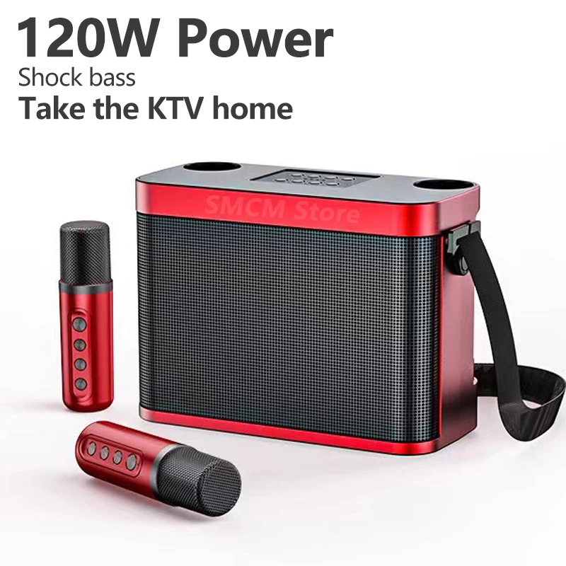 120W High Power Wireless Portable Microphone Bluetooth Speaker Sound Family Party Karaoke Subwoofer Boombox caixa de som Ys-209