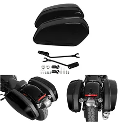 Gloss Black Saddlebags Bags For Harley Softail Low Rider ST FXLRST 2022-2024 2023 Motorcycle Luggage Trunk Box Carrier