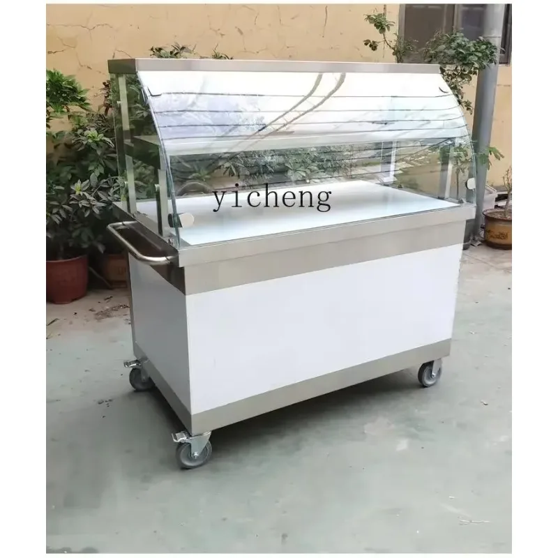 Q-2 Mobile Hand Push Takeaway Snack Cart Ice Powder Cold Vegetable Stall Cart Braised Vegetable Cart Breakfast