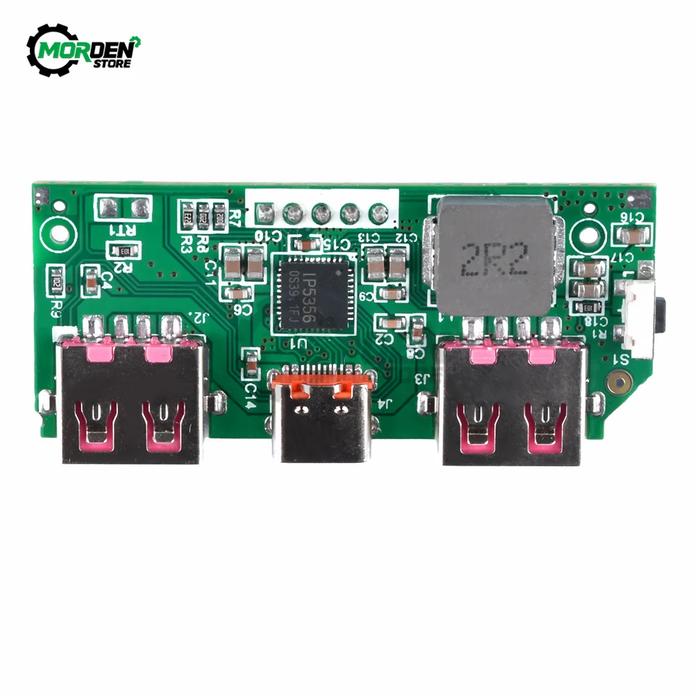 Cyfrowy wyświetlacz 5V 3A z baterią litową, szybki moduł ładowarki TYPE-C zasilacz Micro USB QC3.0 2.0 PD3.0 PD2.0/AFC/FCP