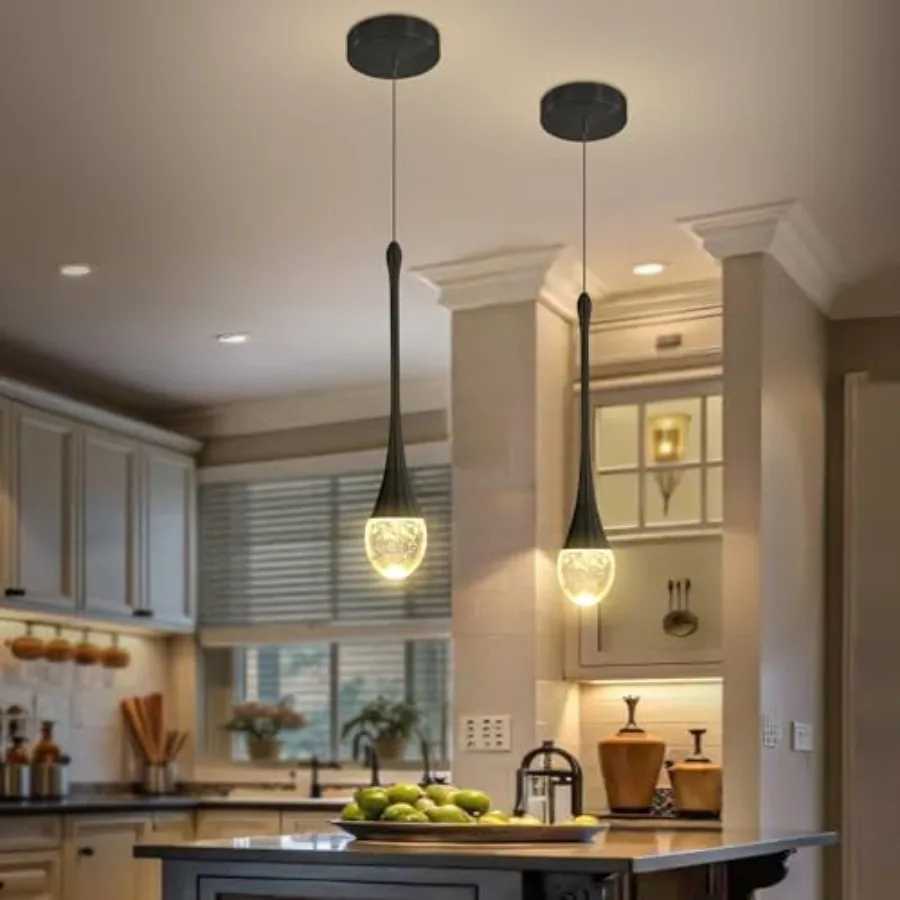 Modern Pendant Lights for Kitchen lsland LED Dimmable Raindrop Chandelier Crystal Ceiling Pendant Lighting for Dining Room Hall