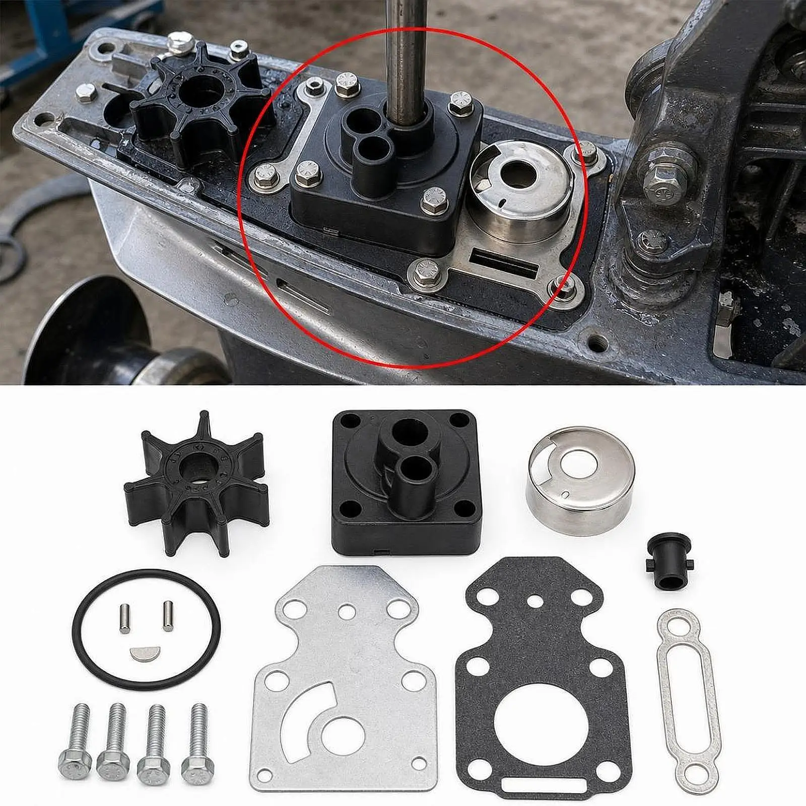

Water Pump Impeller Repair Kit Part 63v-w0078-01 Sturdy Accessories Professional Replaces Maintenance Easily Install