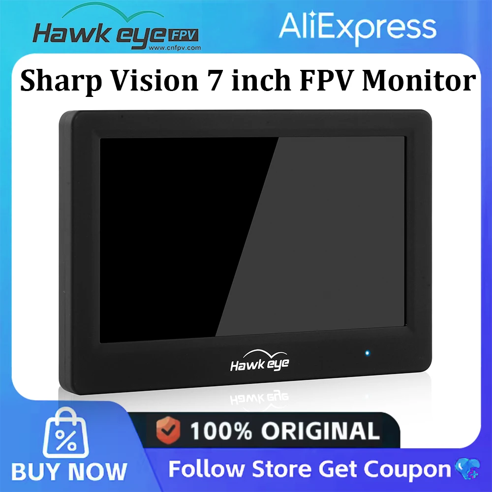 Hawkeye Litle Pilot Sharp Vision 7-дюймовый FPV-монитор 4,9G 5,8G 6G 96CH 1024*600 1000LUX DVR HDMI Двойные антенны 3S-5S Lipo Hawkeye Litle Pilot Sharp Vision 7-дюймовый FPV-монитор 4,9G 5,8G 6G 96CH 1024*600 1000LUX DVR HDMI Двойные антенны 3S-5S Lipo