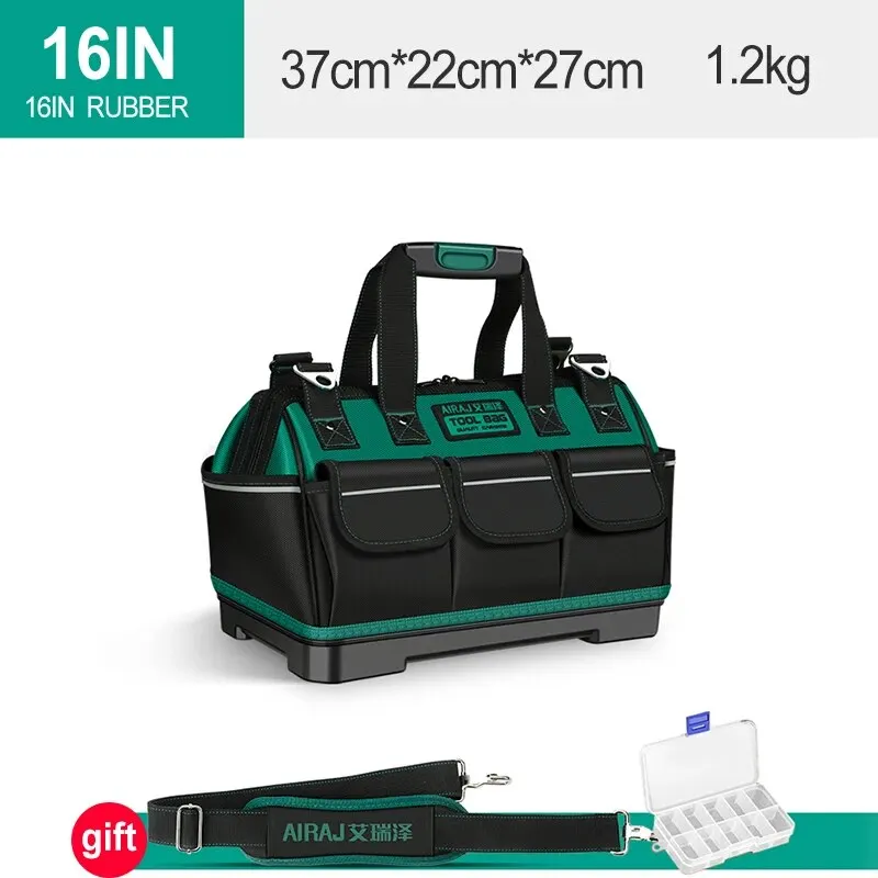 AIRAJ  Multi-Functional 16inch Oxford Tool Bag Plastic Bottom Anti Slip Waterproof Handle Electrician Special Tool Storage Bag