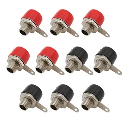 10Pcs/lot Red Black 4mm Banana Binding Post Jack Connector 4mm Banana Socket Female Test Plug Terminal DIY Adapter