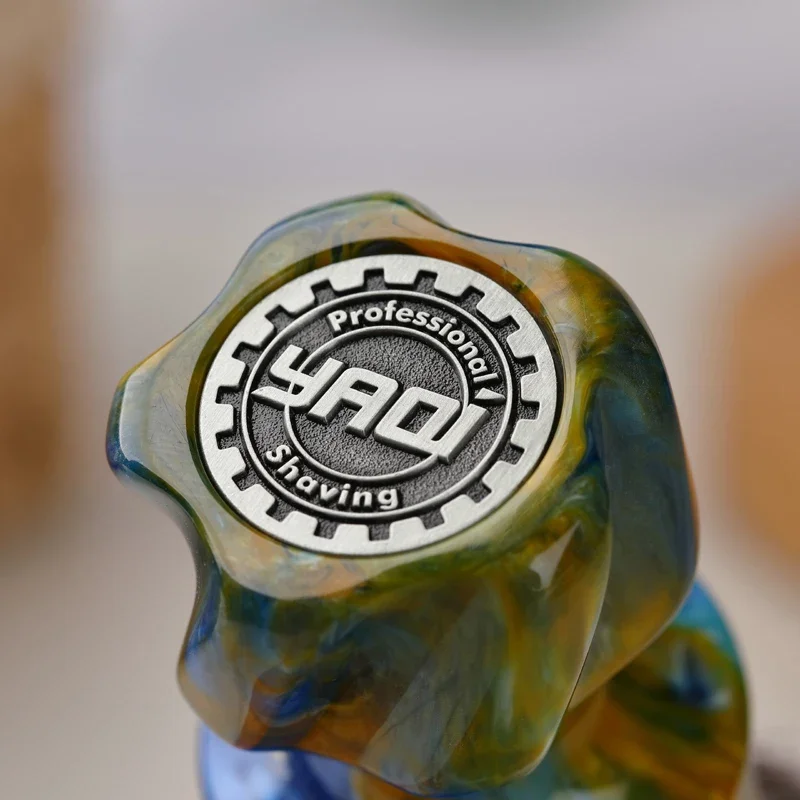 YAQI ليلة مرصعة بالنجوم جديد 28 مللي متر شعر صناعي للرجال فرشاة حلاقة مبللة مدمجة وخفيفة الوزن لرفيق ممتاز للرحلات