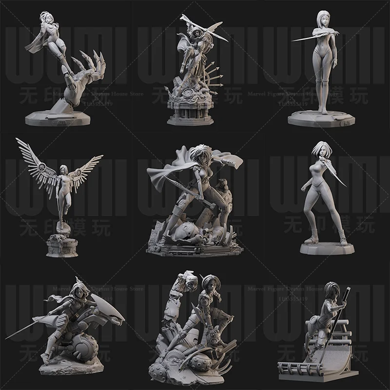 

1/24 1/18 Scale DIY Self-assembled GK 3D Resin Unpanited Doll White Model Rebel Knight Oriental Science Fiction Cyberpunk Robot