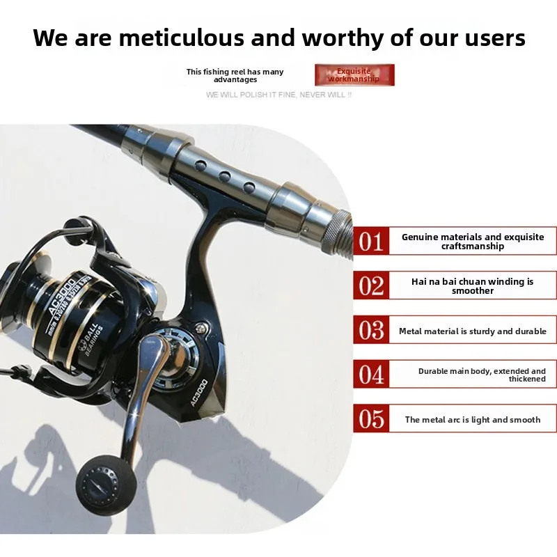 Ac Series All Metal Spinning Reel Ultra Long Casting General Purpose Fishing Reel For Lure Fishing Freshwater Saltwater Multiple