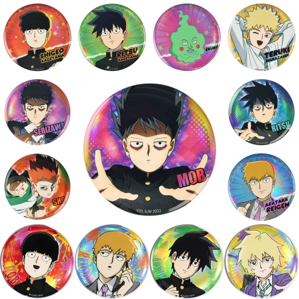

58 мм аниме Mob Psycho 100 Mobu Saiko Hyaku Kageyama Shigeo Ekubo Hanazawa Teruki Косплей Костюм Значок Pin SPTE Брошь из жести