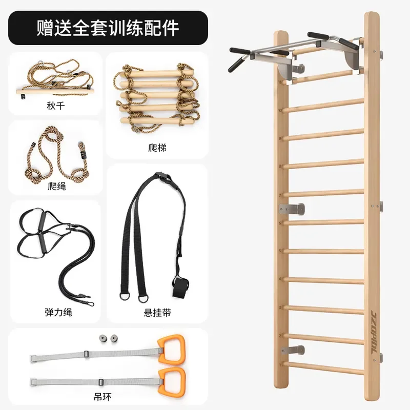 Indoor Rib Rack Leg Pressure Balance Training Torso Traction Abs Home Stretching Fitness Equipment Pine Wood Exercise Stand