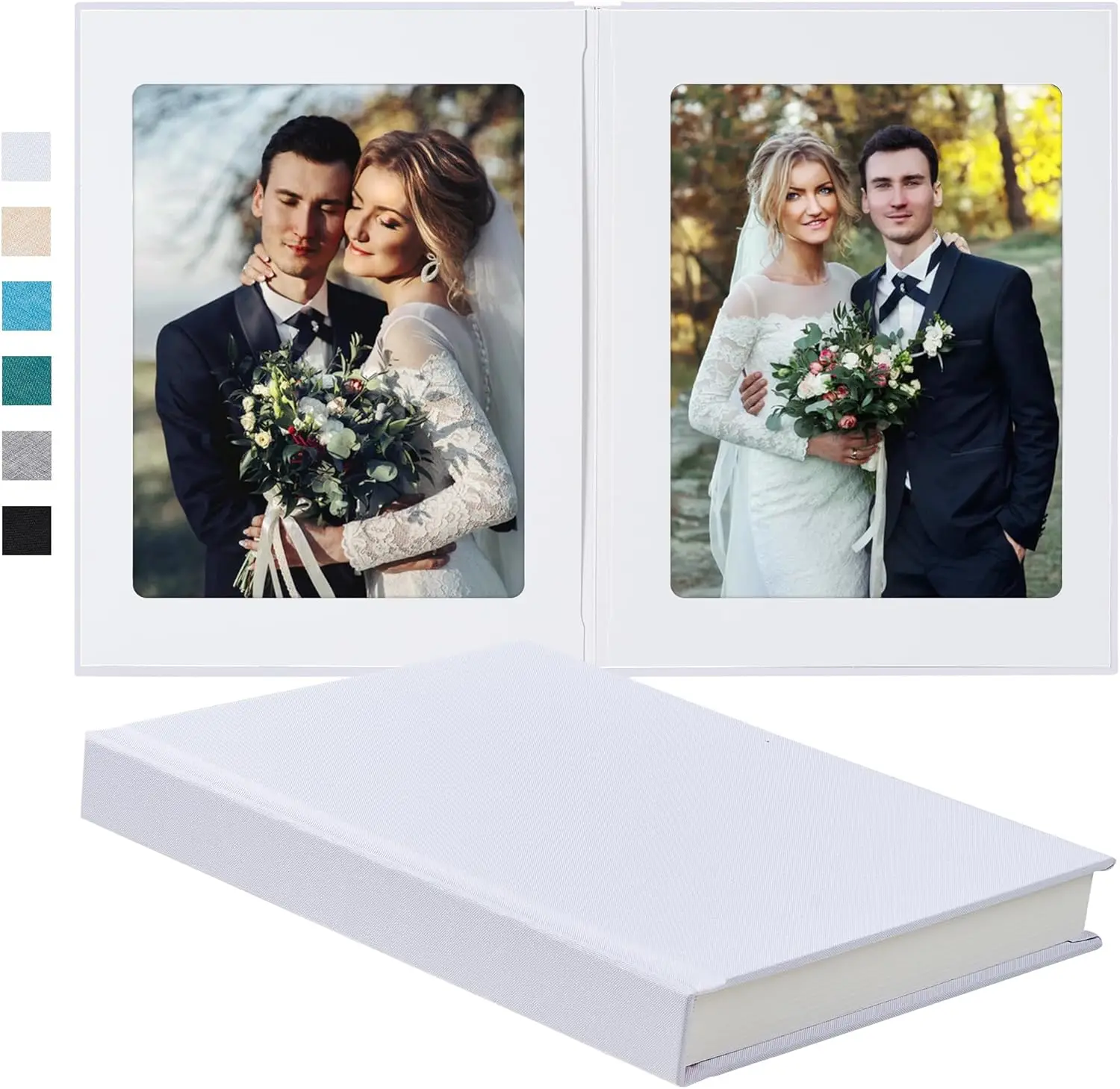 

Photo Album 8x10 with Writing Space Linen Cover 8x10 Photo Album Book Holds 30 Photos Ideal for Wedding Theme-Album and