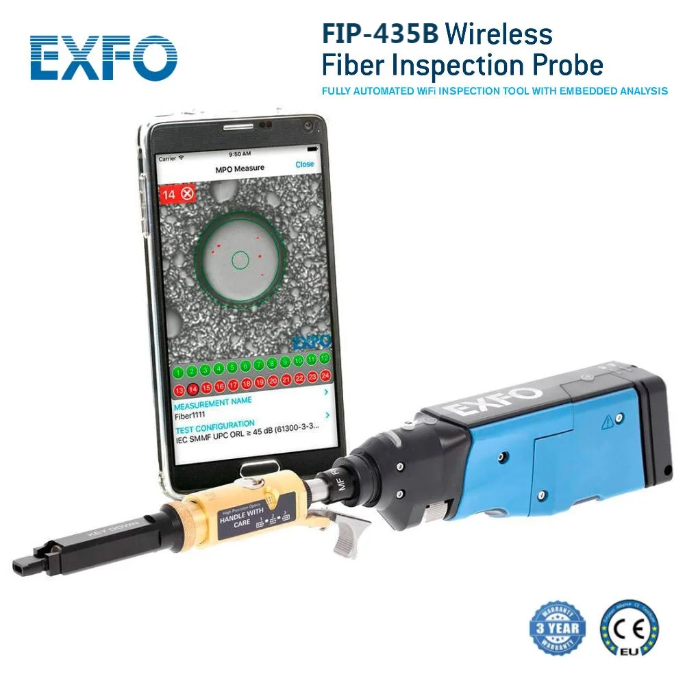 UPS DHL FedEX الأصلي EXFO FIP-425B FIB-435B فحص الألياف اللاسلكية مجهر التحقيق الآلي واي فاي أداة التفتيش البصري
