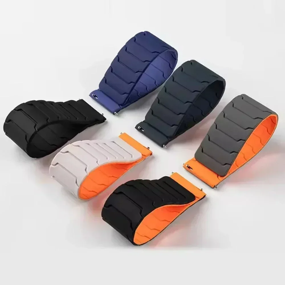 20 مللي متر/22 مللي متر حزام مغناطيسي ل AMAZFIT Balance 2 Active2 GTS 4 mini 3 BIP6 5 UNITY GTR 4/3/3 Pro 2e شريط سيليكون لساعة هواوي