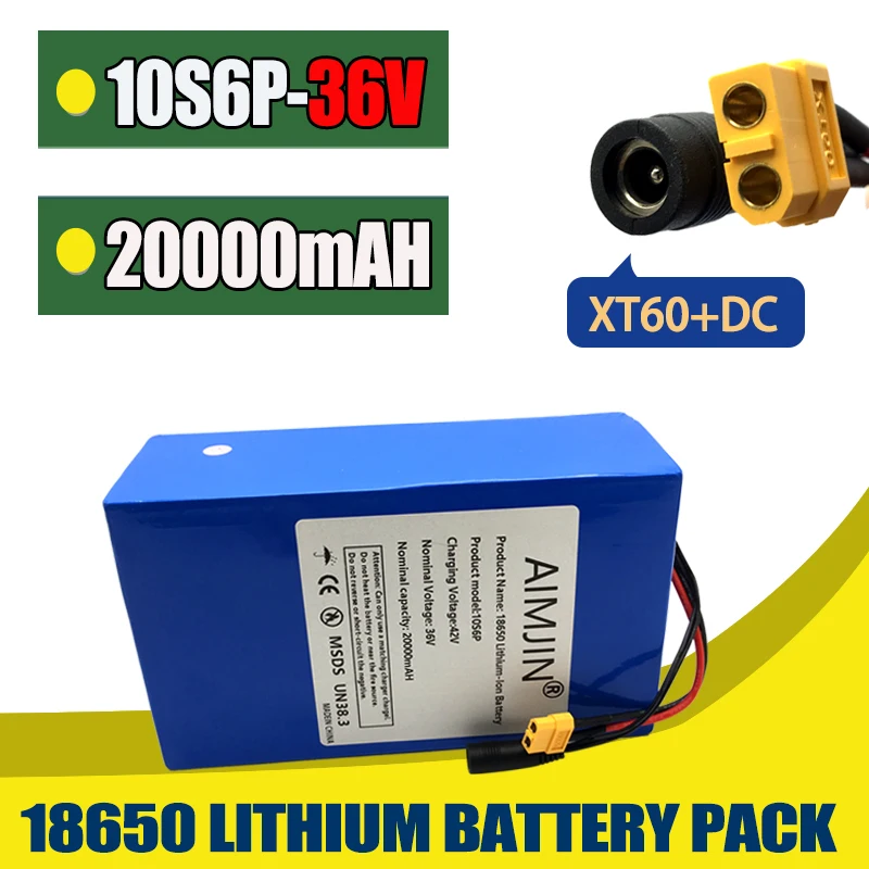 

10S6P 36v 20Ah Brand New 500-1000W Large Capacity Lithium Battery for Uses Most Vehicles， and Multiple plug selection