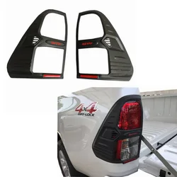 Accesorios Hilux REVO Tail Light Cover For Toyota Hilux 2015-2020 ABS Black Matte Decoration Car Exterior Rear Lamp Hoods