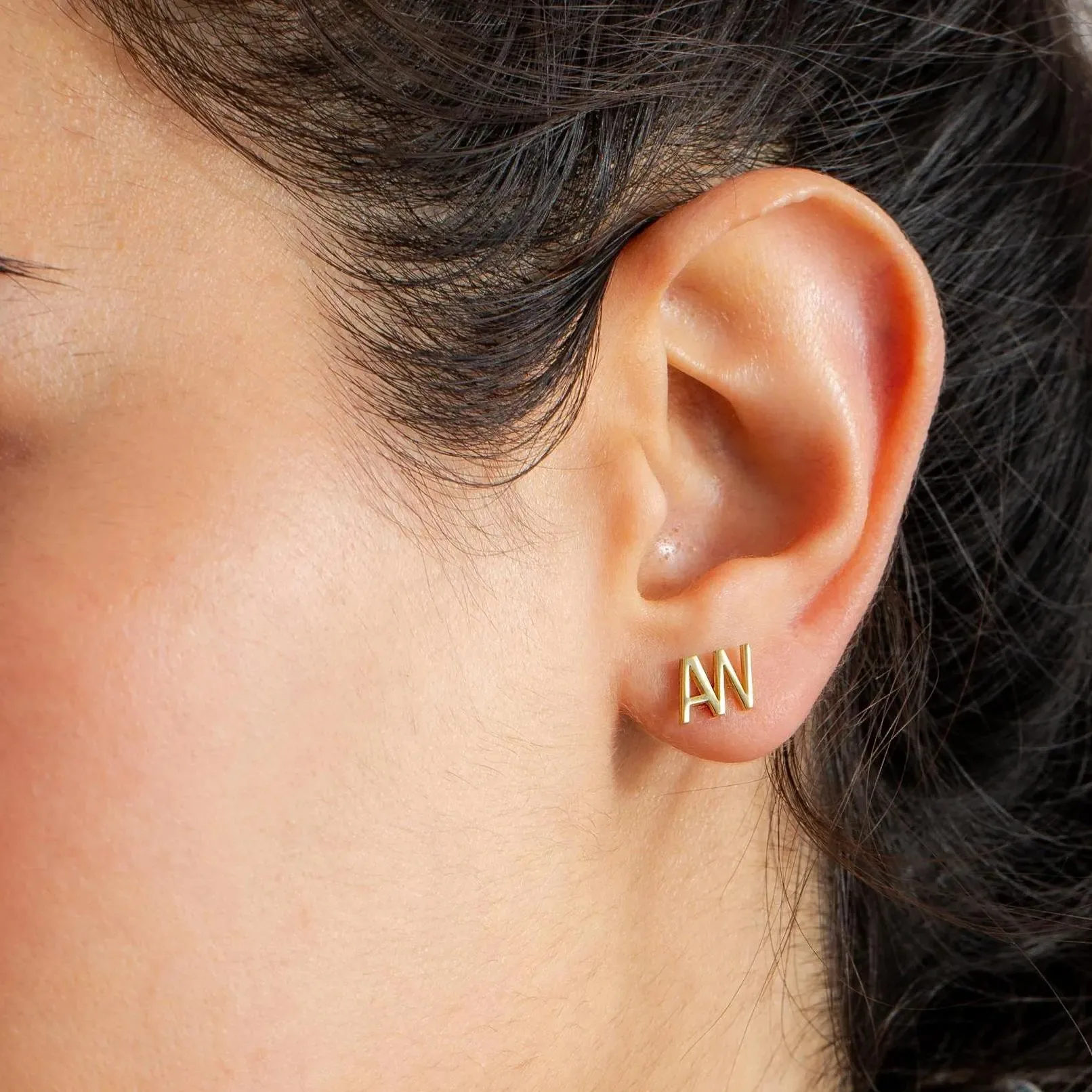 Custom Initial Earrings Personalized Letter Earring Customized Name Studs Minimalist Earrings For Women Stainless Steel Jewelry