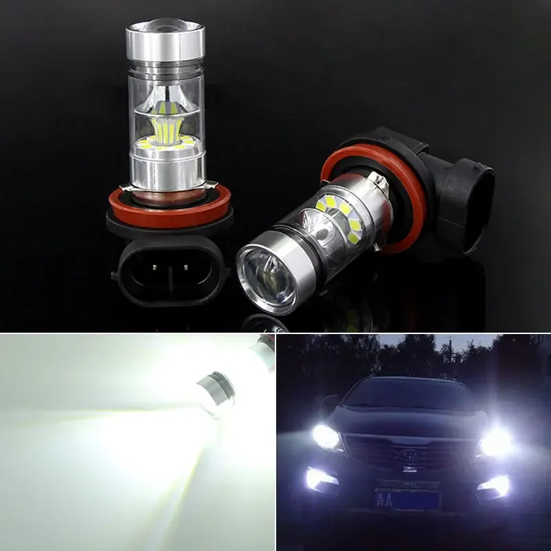 

2Pcs CANbus NO Error H8 H11 Car Led Fog Lights Bulb lamp White for KIA K2 K3 K5 Sorento Sportage R Rio Soul