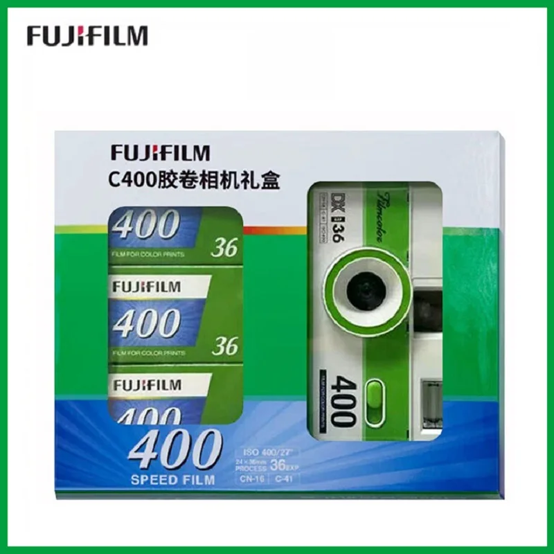 Cámara de película Original Fujifilm c400 porta 3 rollos de película compuesta 135 máquina de película estudiante para regalo de cumpleaños conjunto de regalo