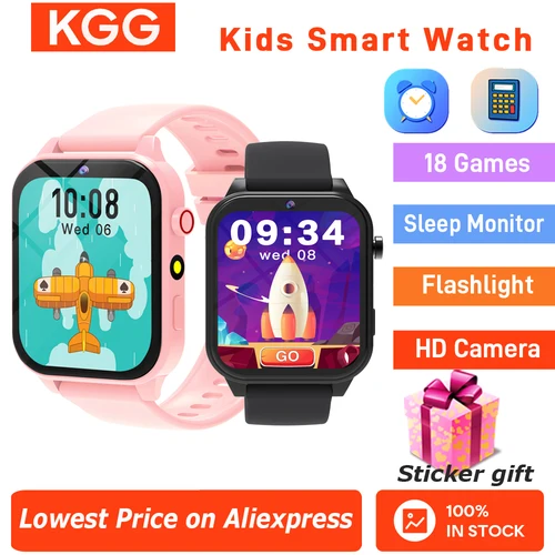 Reloj inteligente para niños, pantalla táctil HD de 1,83 pulgadas, 18 juegos, cámara de monitoreo del sueño, despertador, reloj inteligente, regalos para niños y niñas