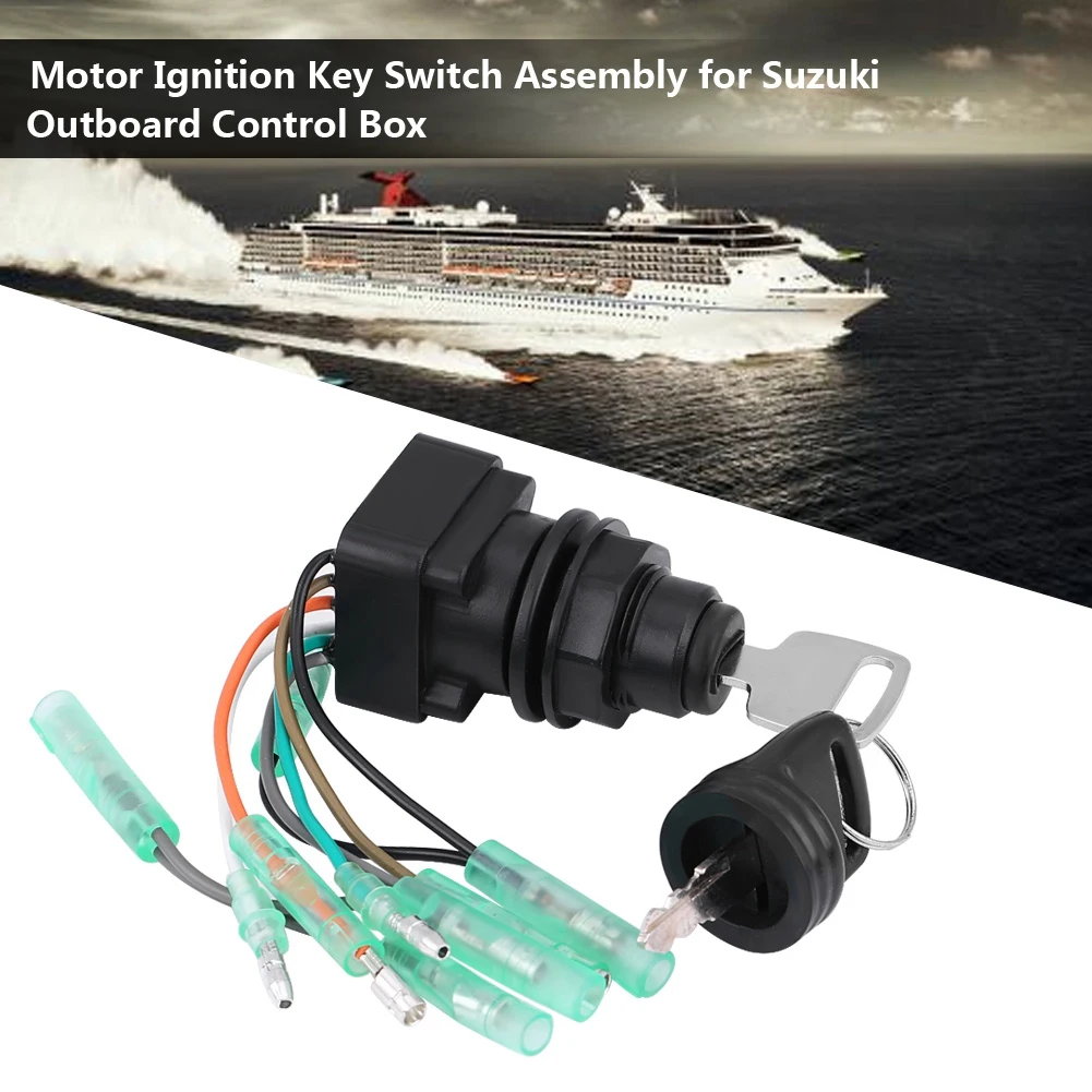 

Motor Ignition Key Switch Assembly Brand New Ignition Switch Easy Using for Suzuki Outboard Control Box 37110-99E00 37110-92E01