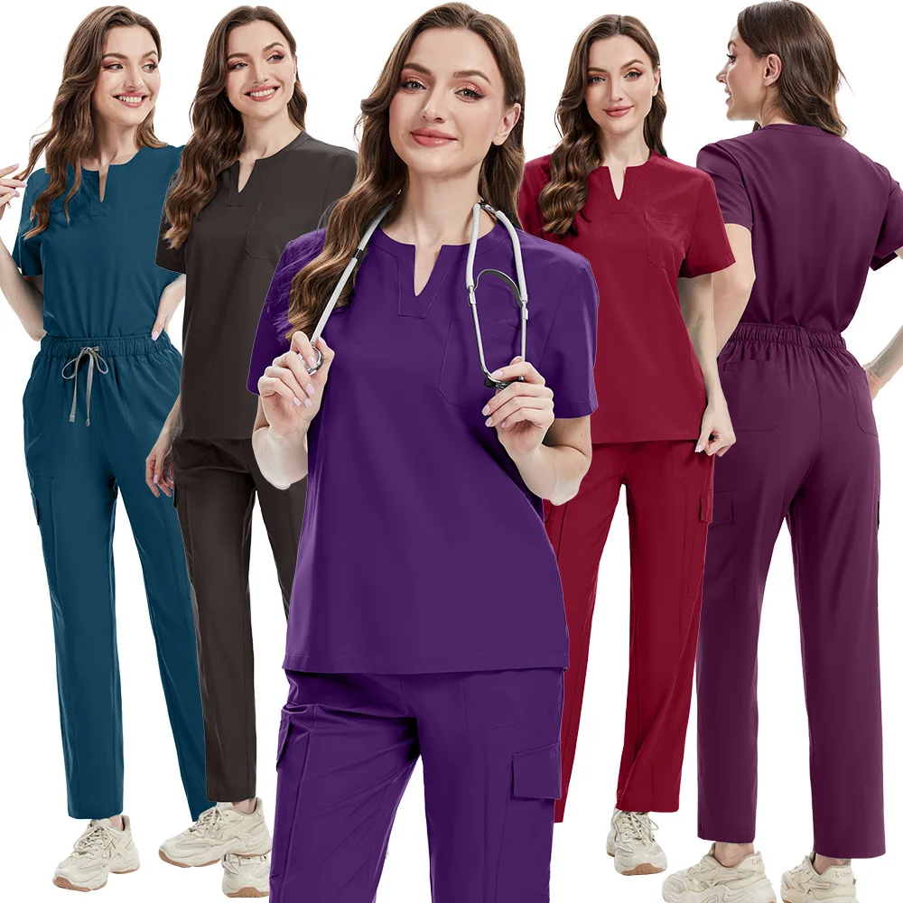 

Slim Fit Women Medical Uniforms Woman Scrubs Sets Doctors Nurses Accessories Hospital Dental Clinic Surgical Suits Spa Workwear